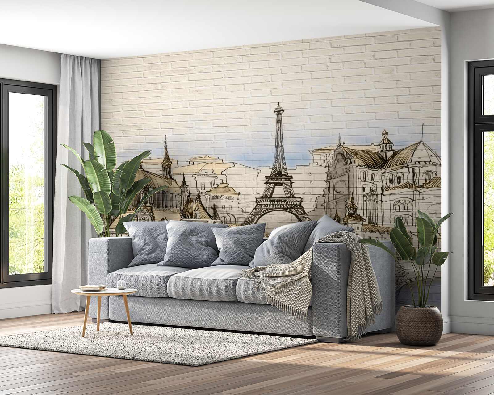 Fotobehang de belangrijkste toeristische attracties in parijs