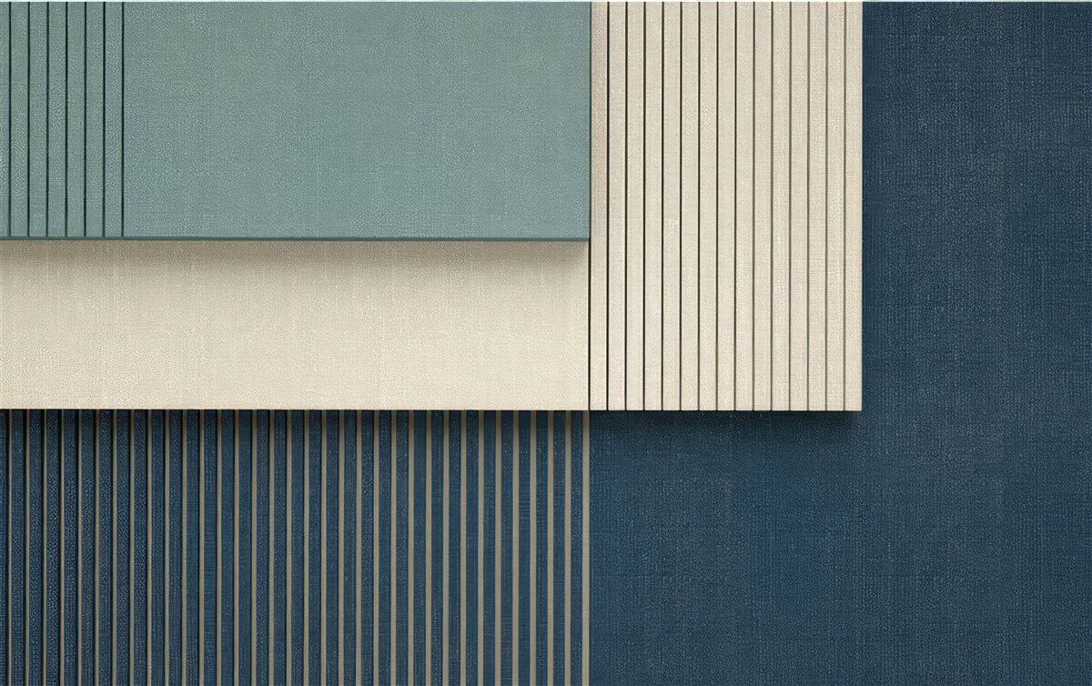 Fotobehang achtergrond in blauw, beige en groen