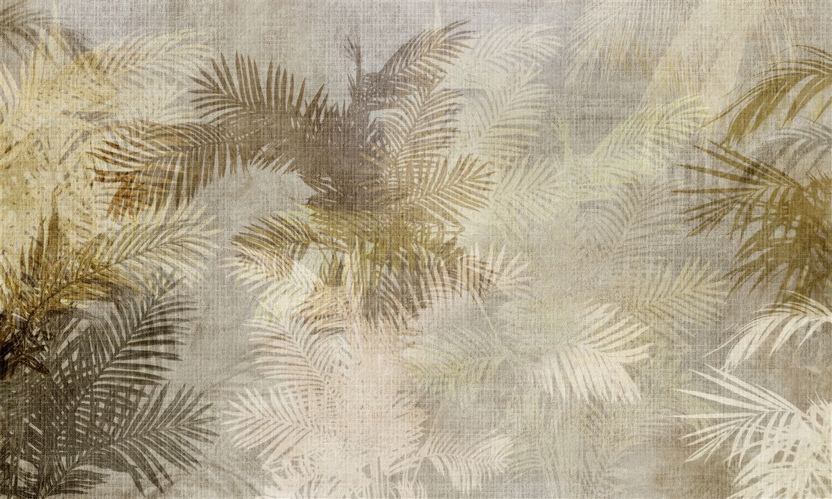 Fotobehang achtergrondschildering met varenbladeren