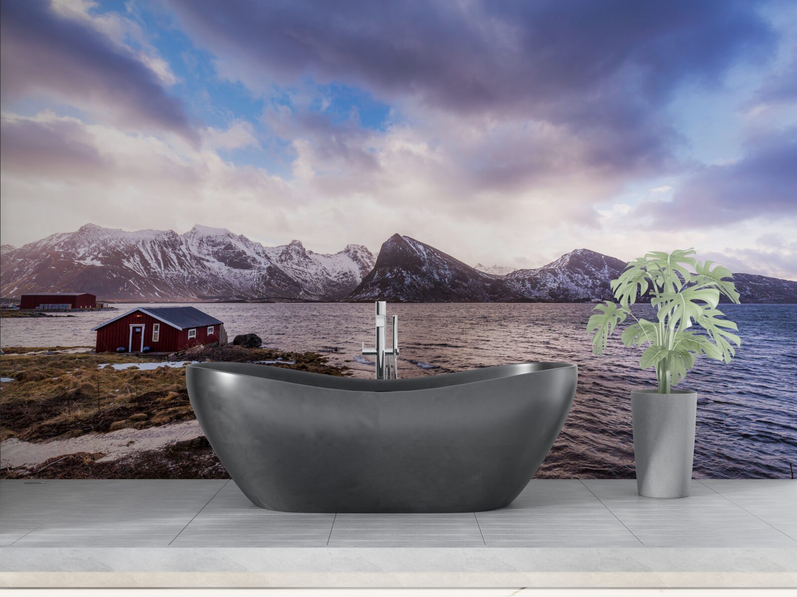 Fotobehang lucht wolken en water