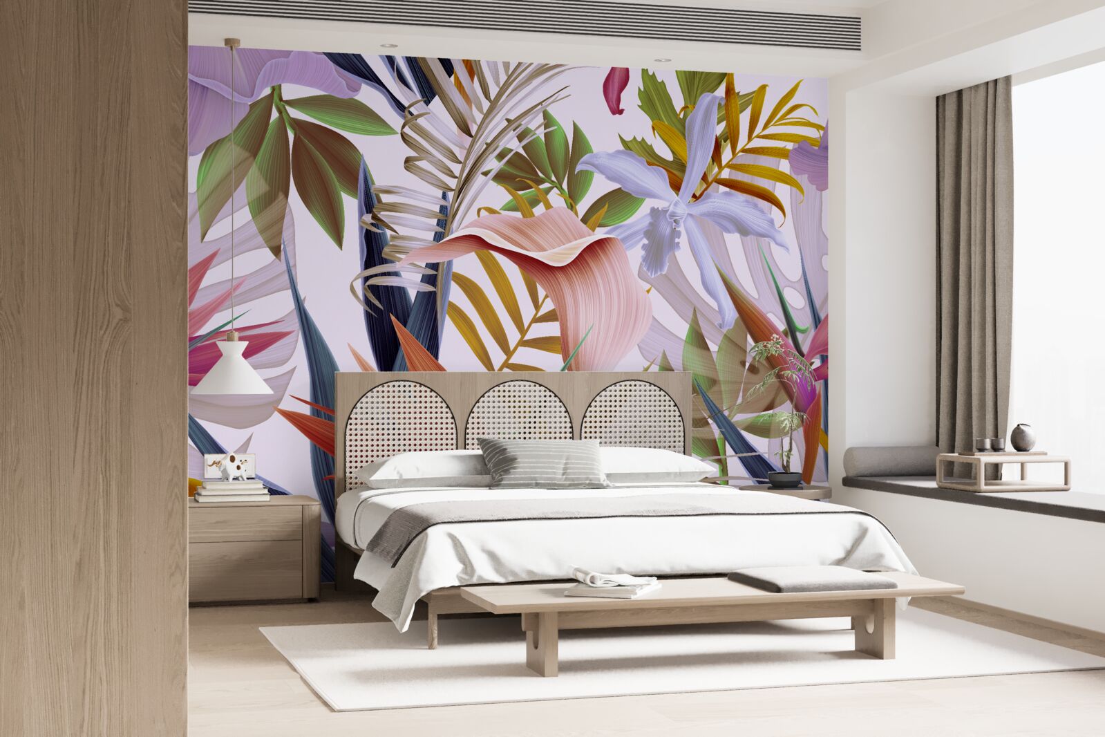 Fotobehang grote planten van verschillende kleuren