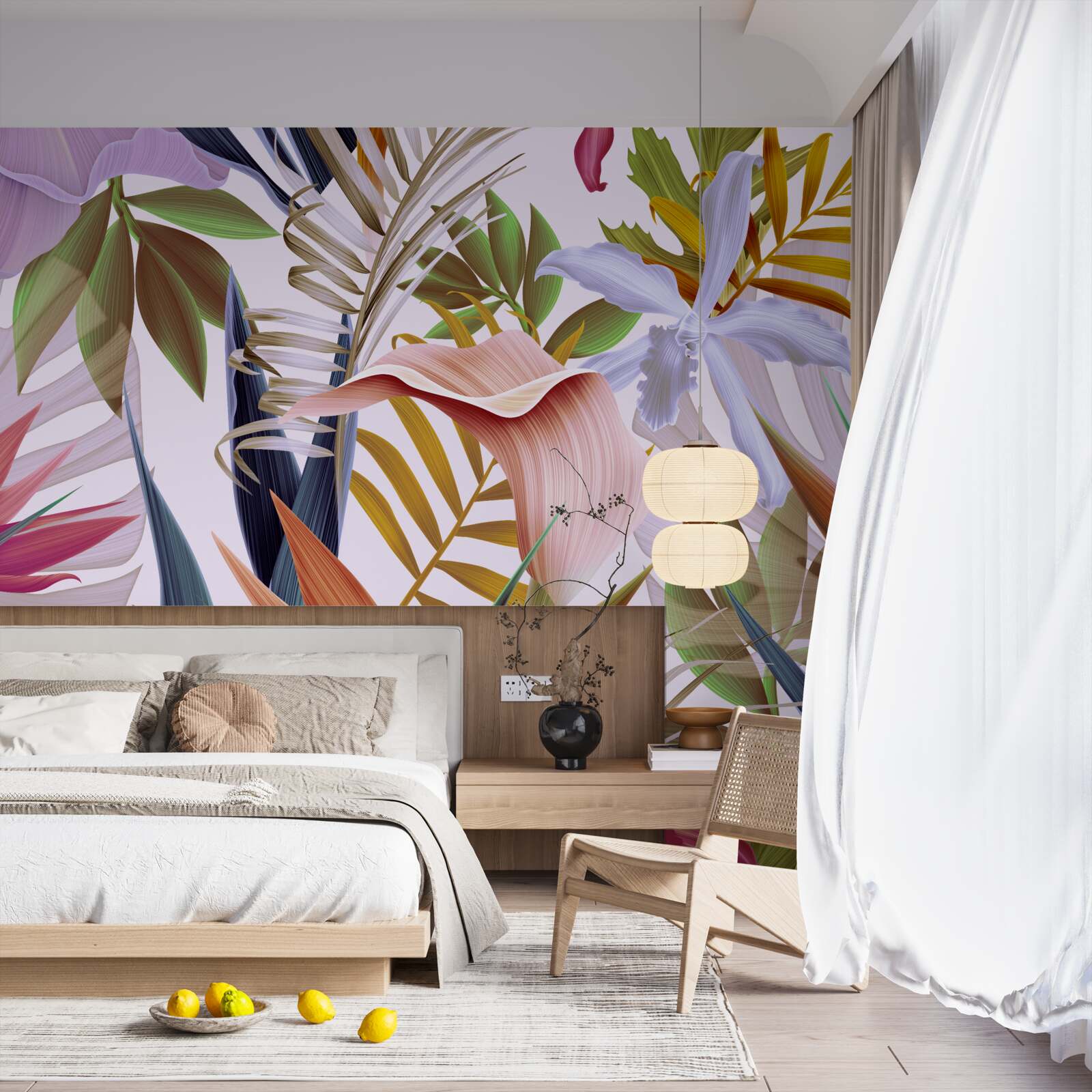 Fotobehang grote planten van verschillende kleuren