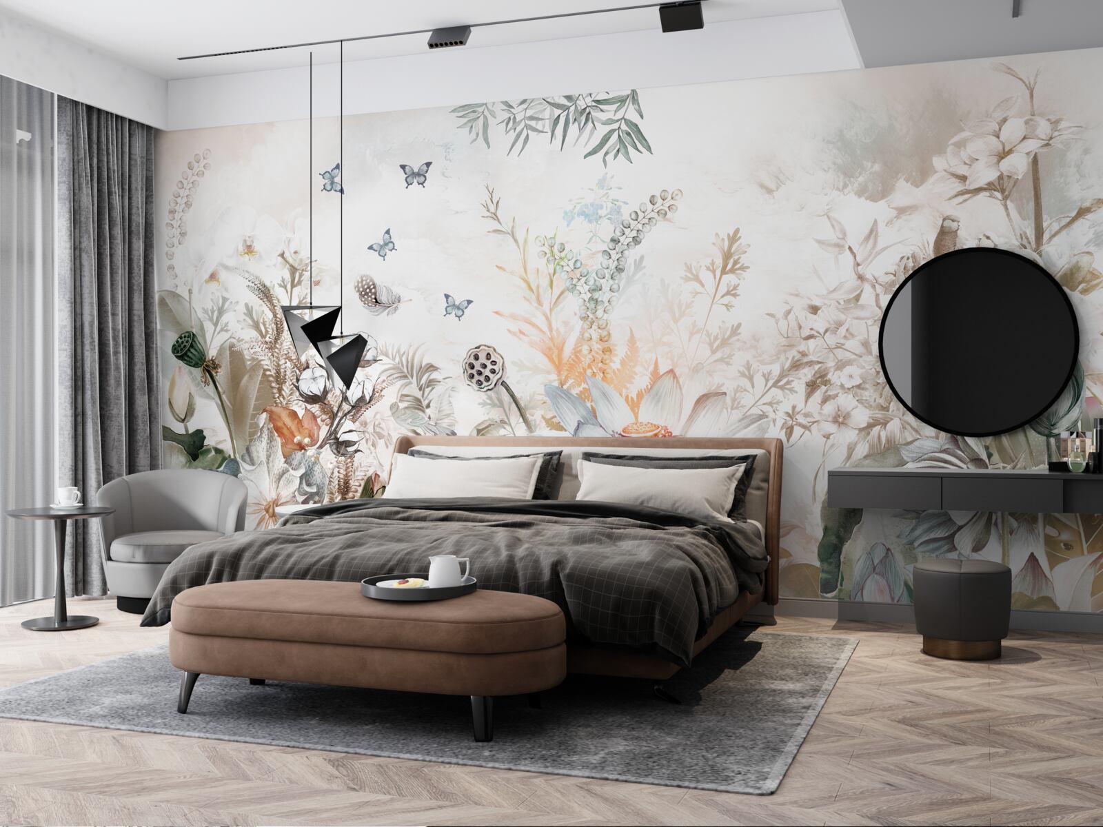 Fotobehang ongewone bloemen en planten