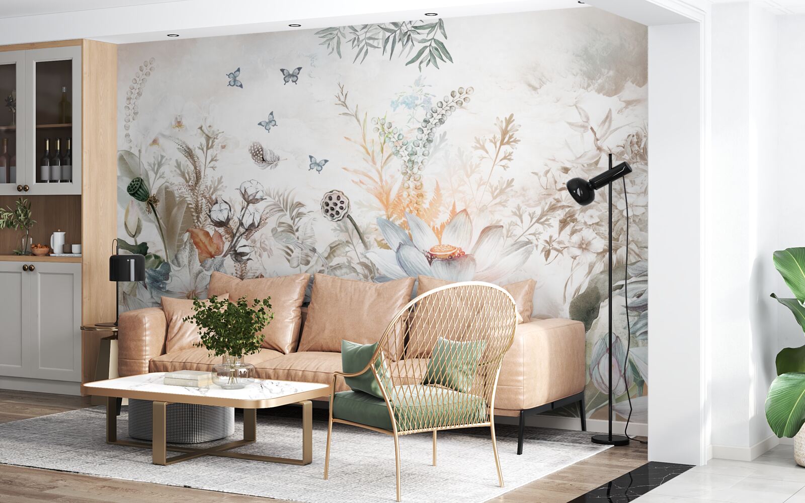 Fotobehang ongewone bloemen en planten