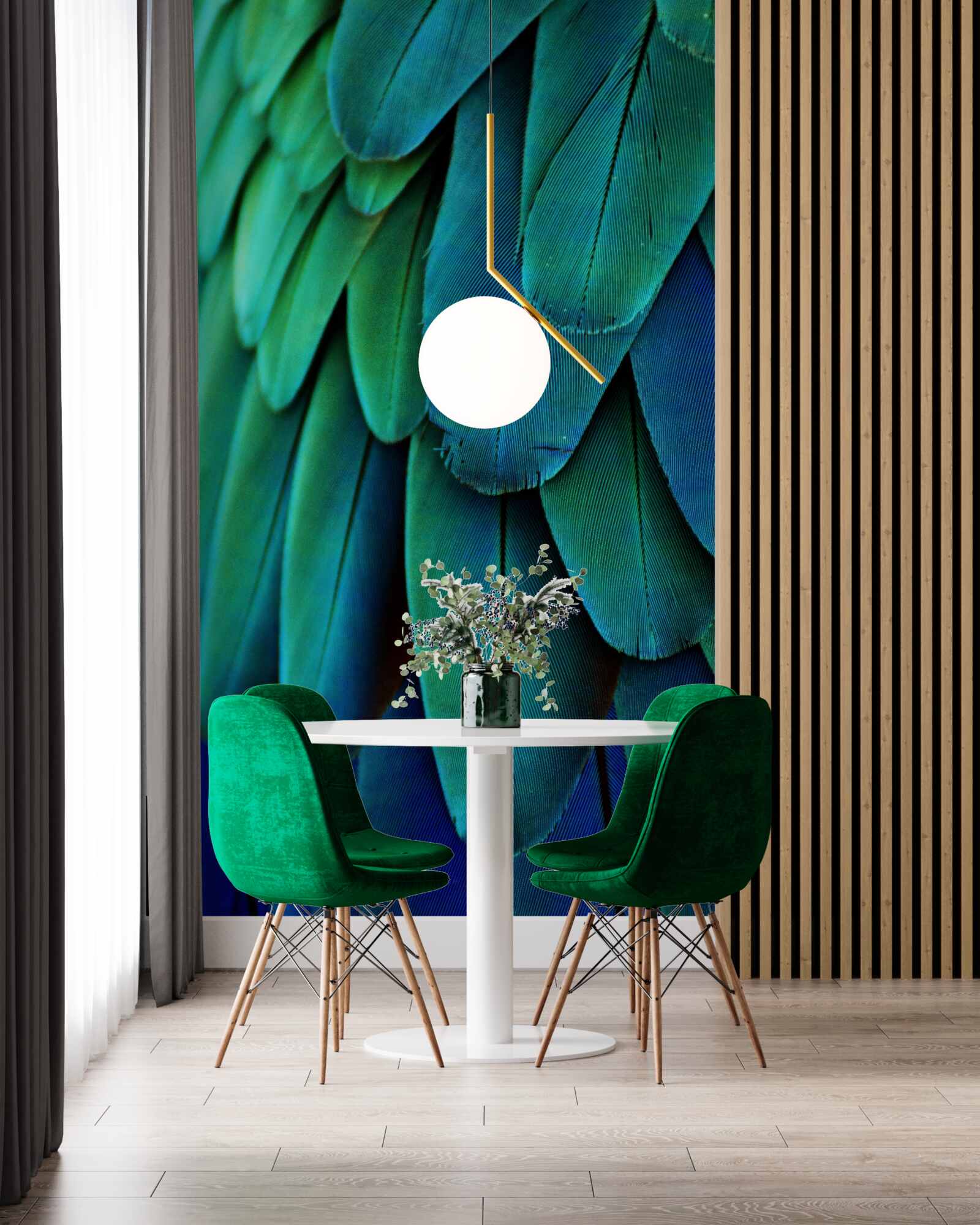 Fotobehang de bladeren zijn groot en donkergroen