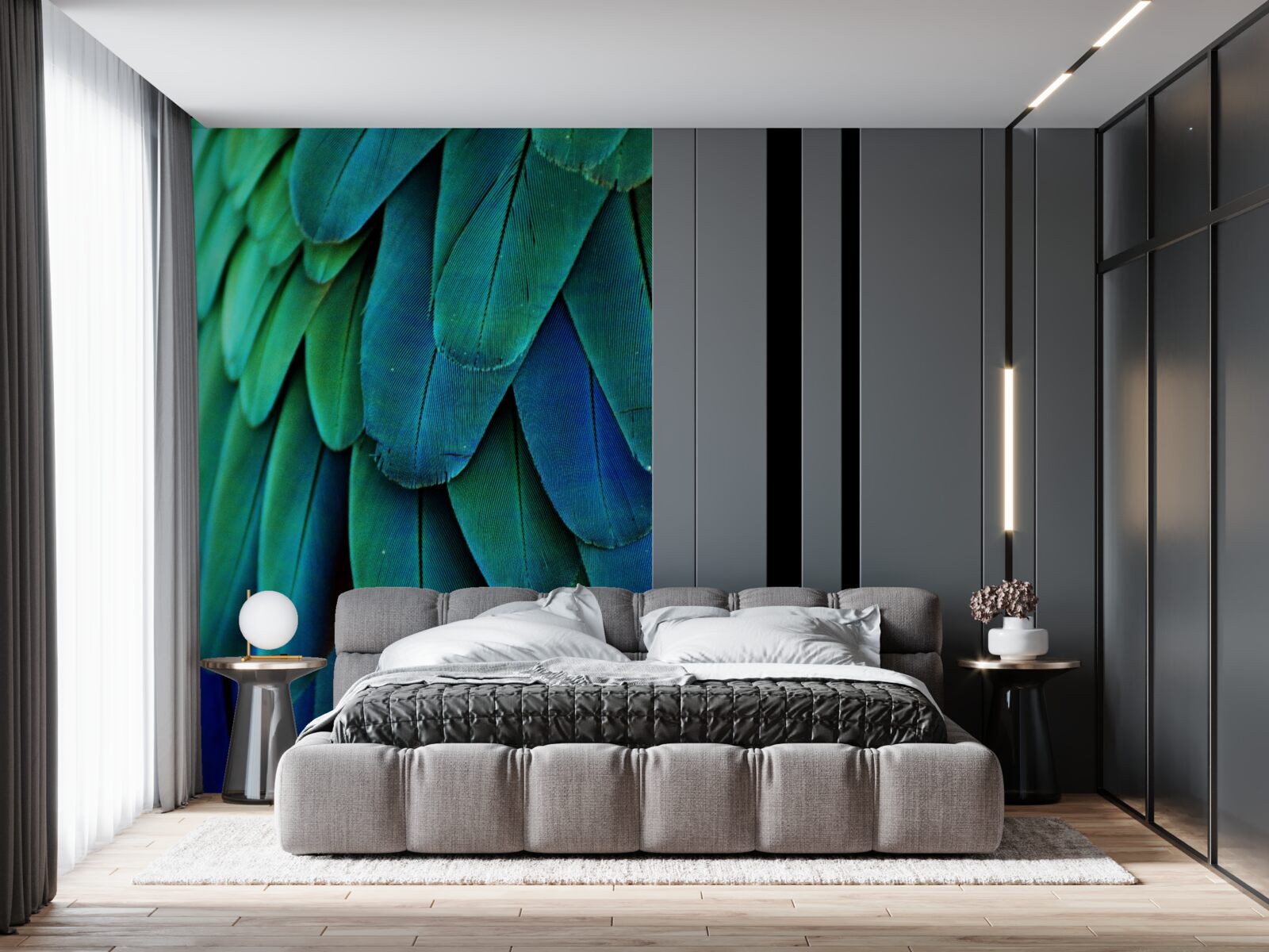 Fotobehang de bladeren zijn groot en donkergroen