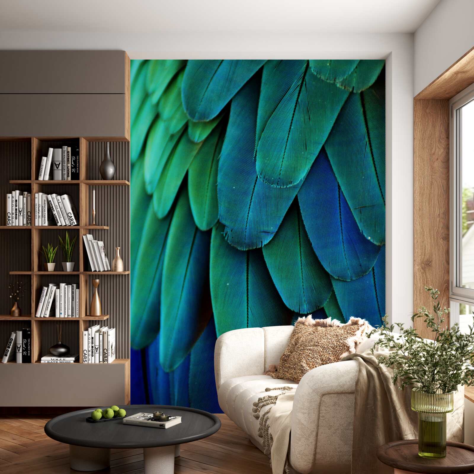 Fotobehang de bladeren zijn groot en donkergroen