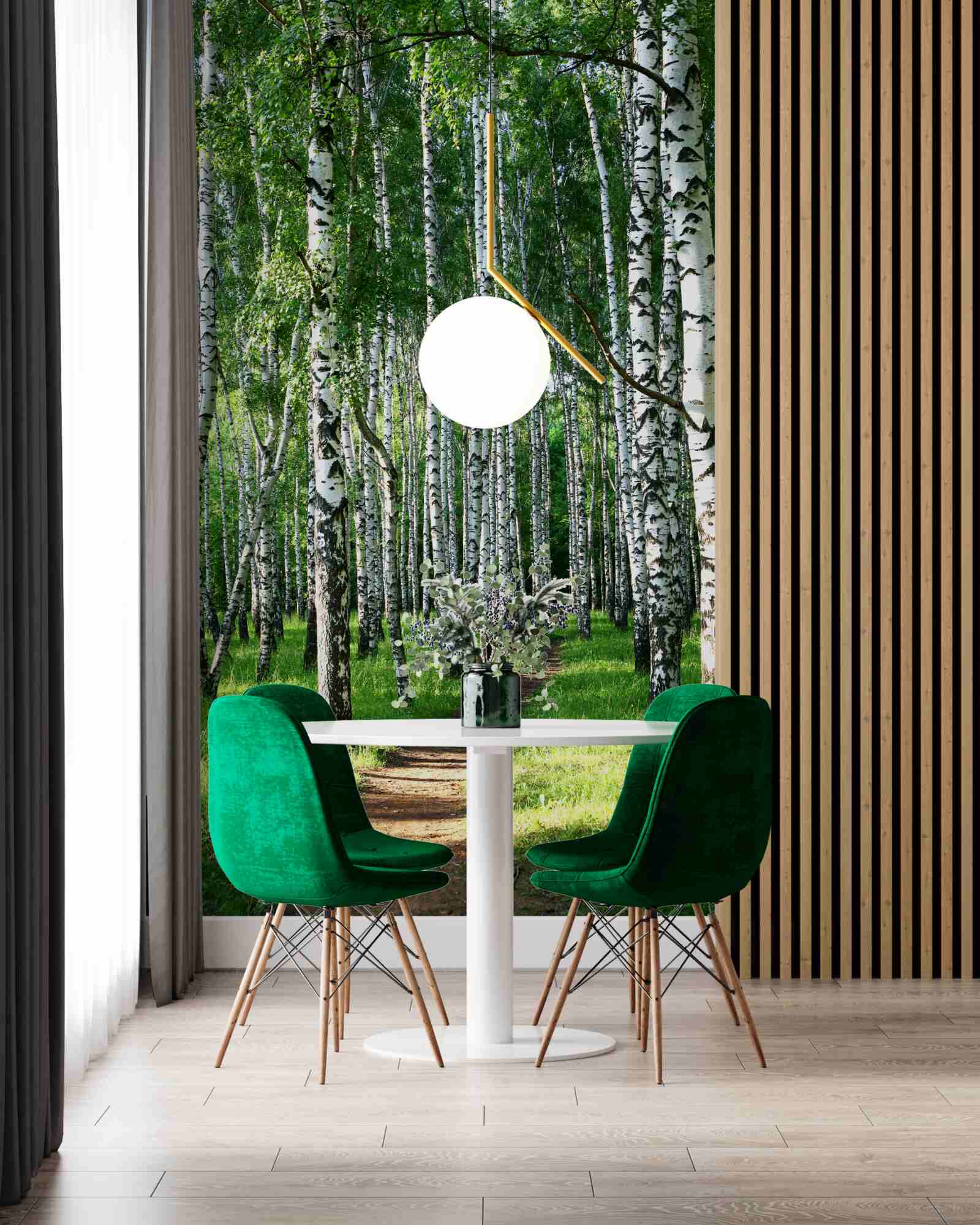 Fotobehang pad door berkenbos