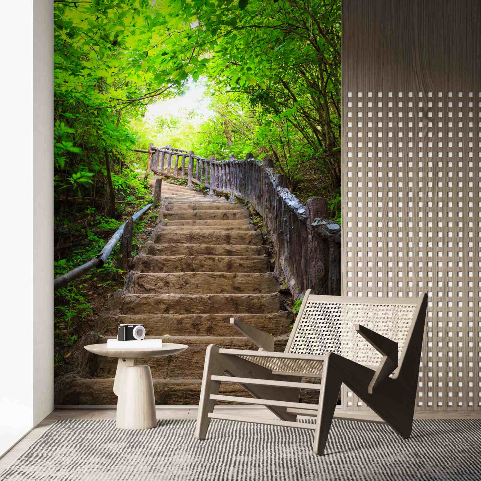 Fotobehang groene trap