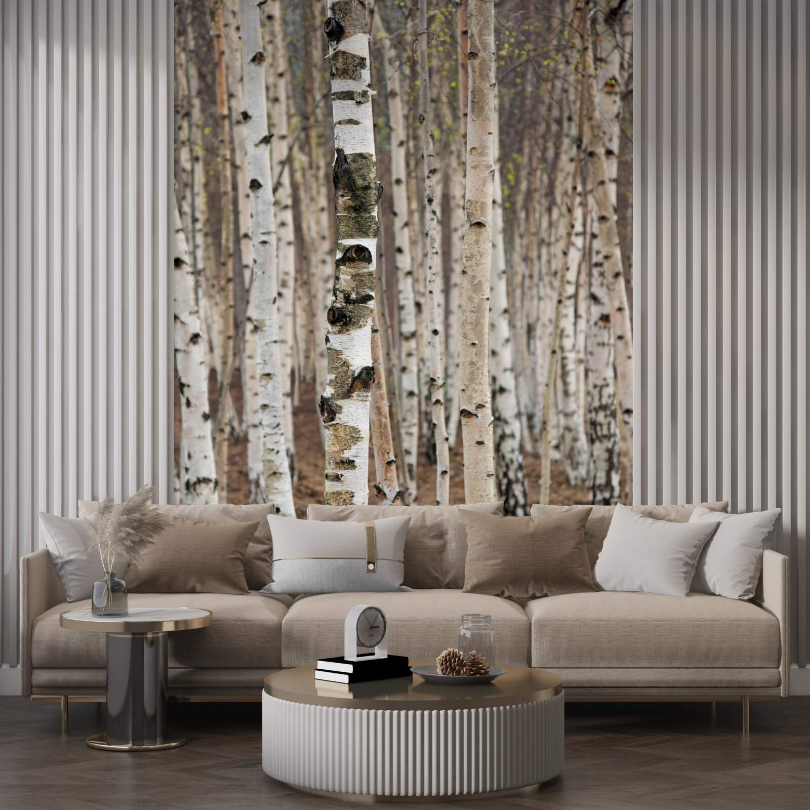 Fotobehang berken in het bos