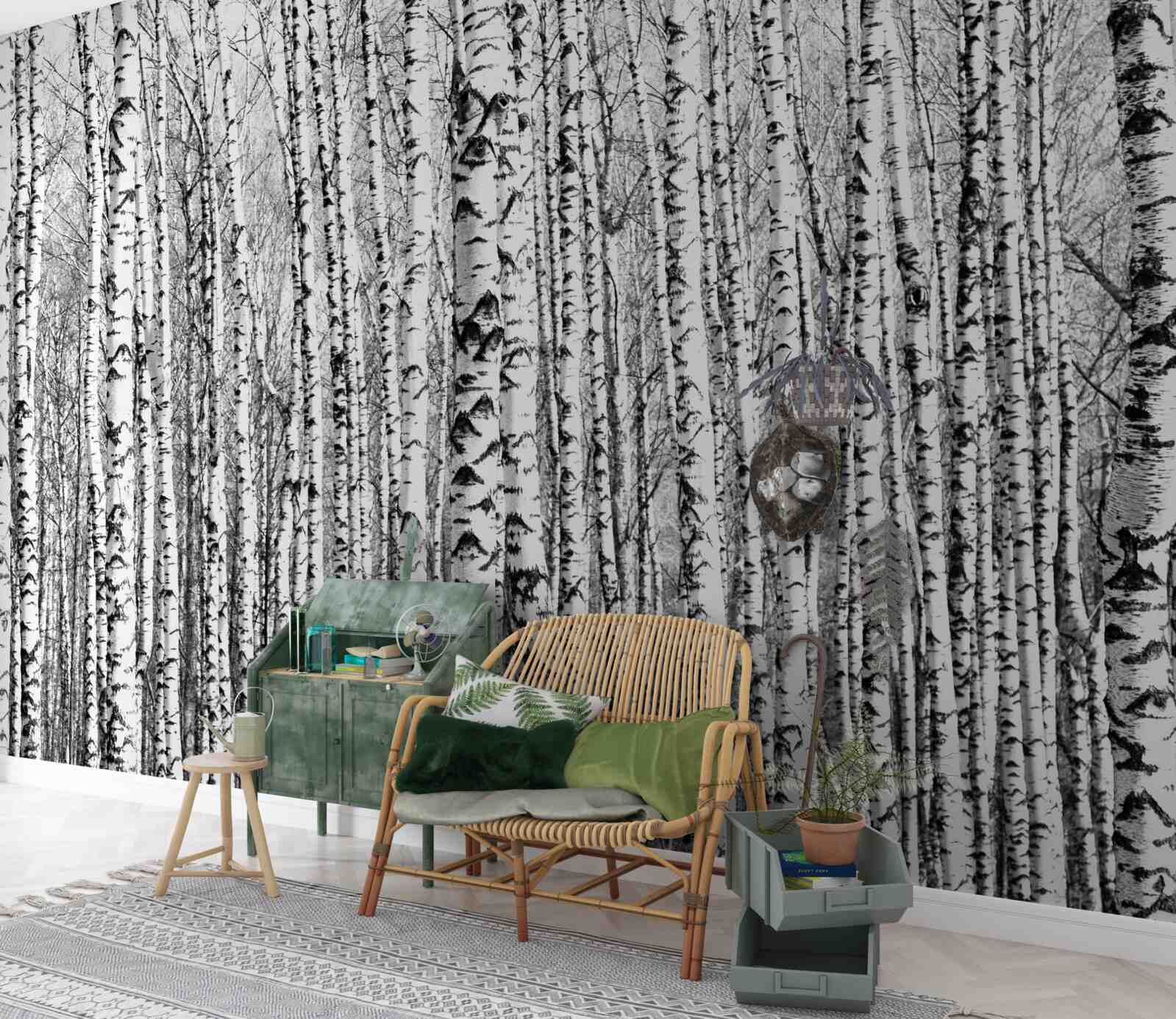 Fotobehang vele berken