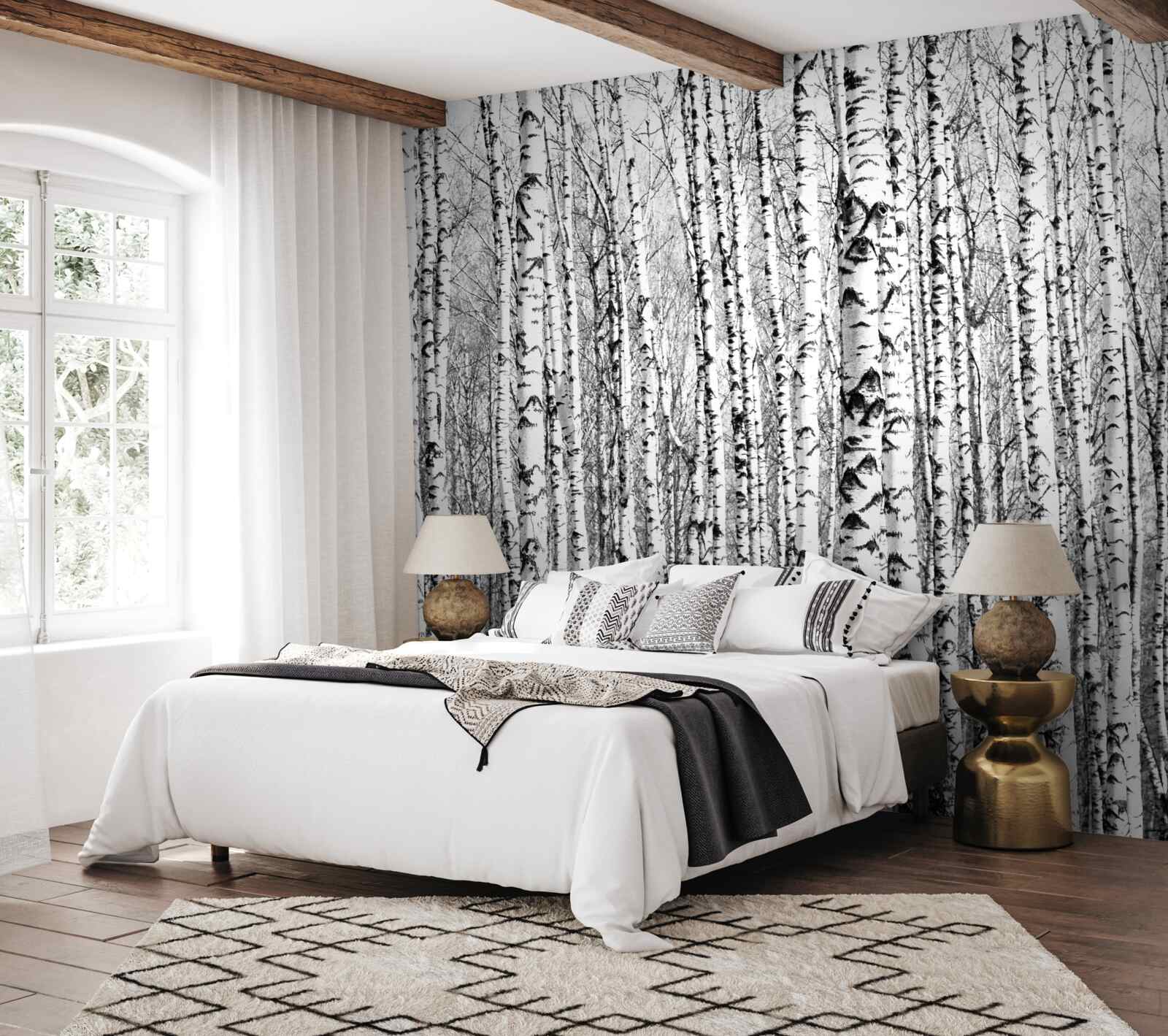 Fotobehang vele berken