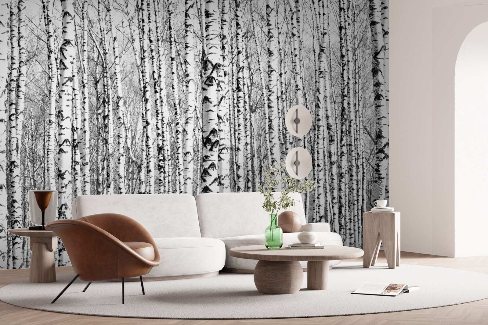 Fotobehang vele berken