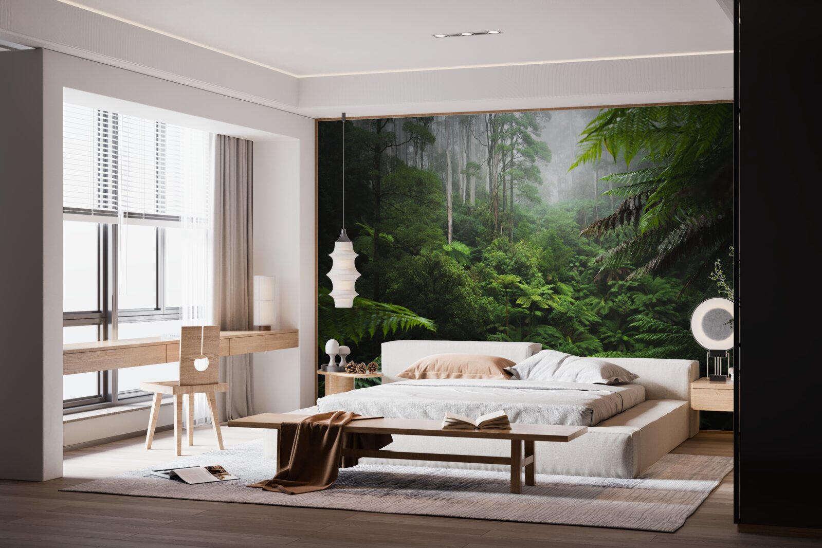 Fotobehang dicht smaragdgroen bos