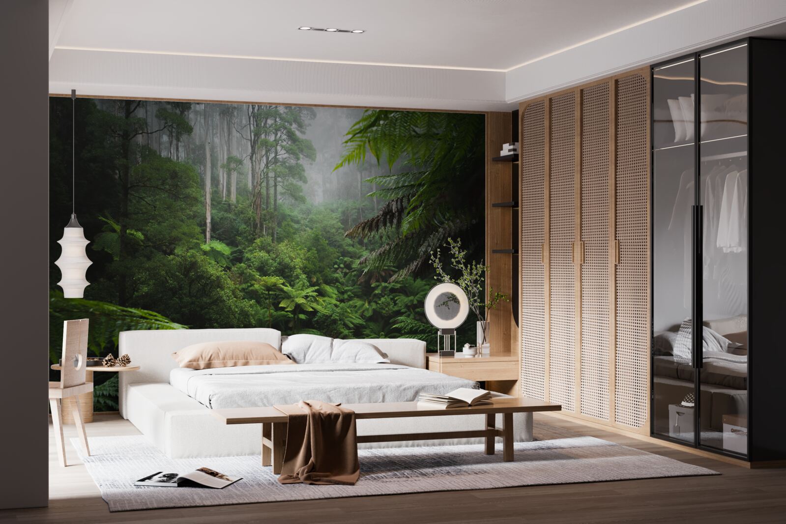 Fotobehang dicht smaragdgroen bos