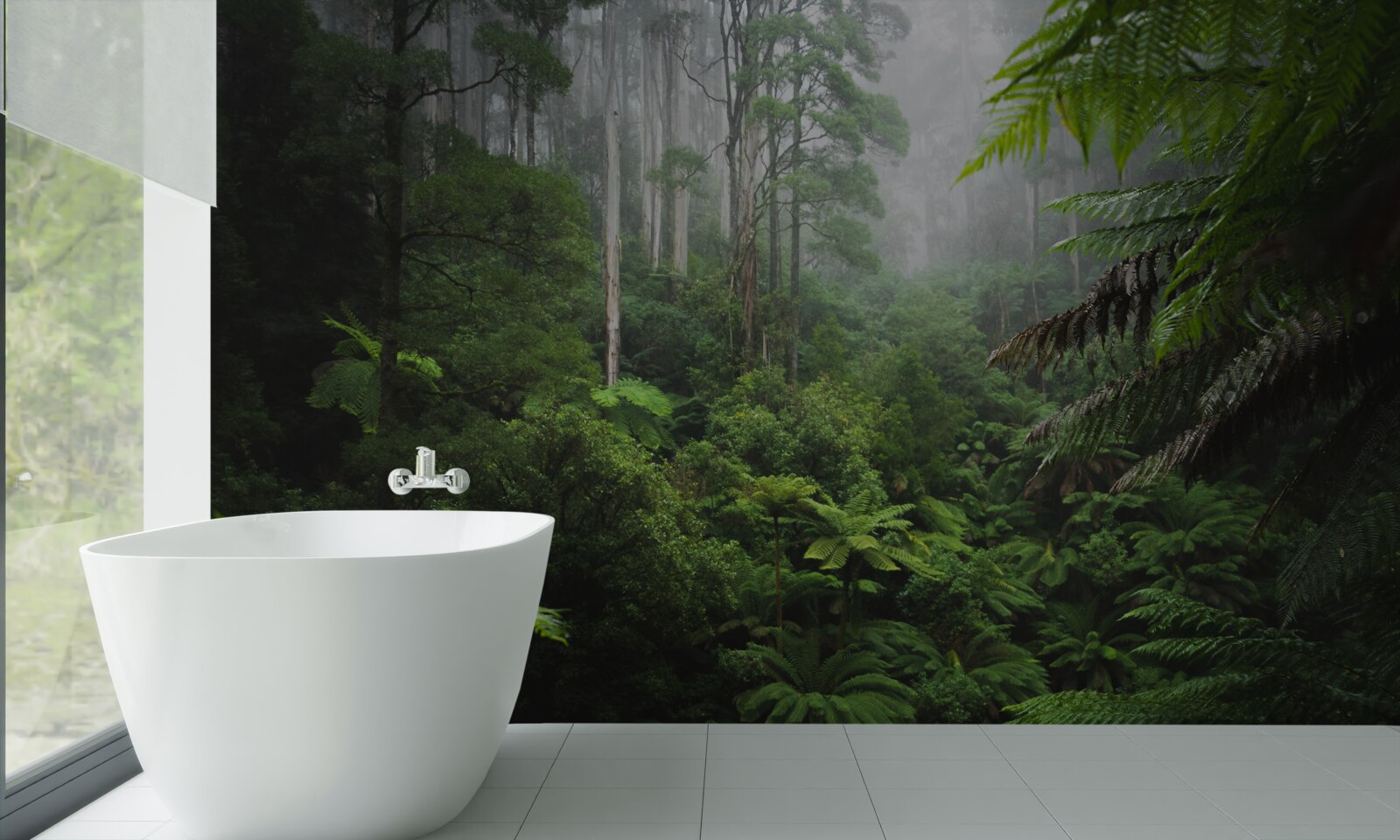 Fotobehang dicht smaragdgroen bos