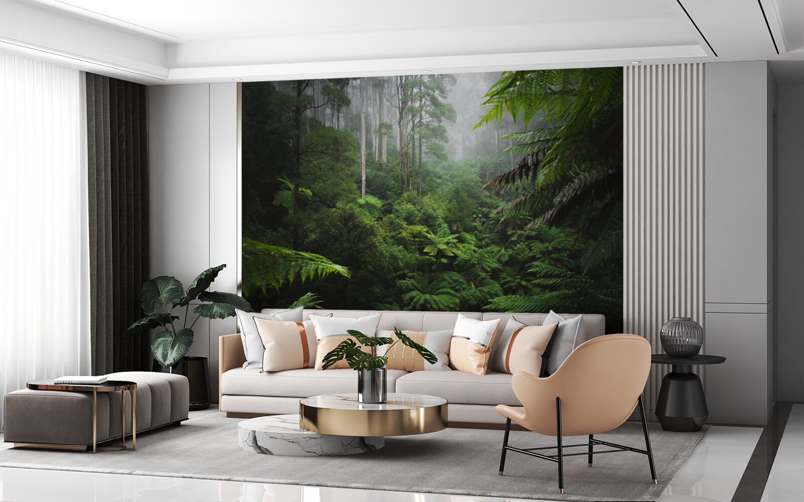 Fotobehang dicht smaragdgroen bos