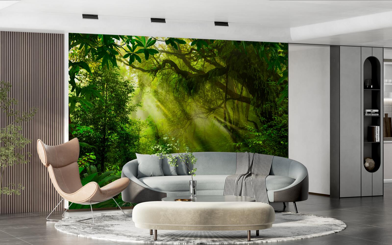 Fotobehang een brug diep in het bos