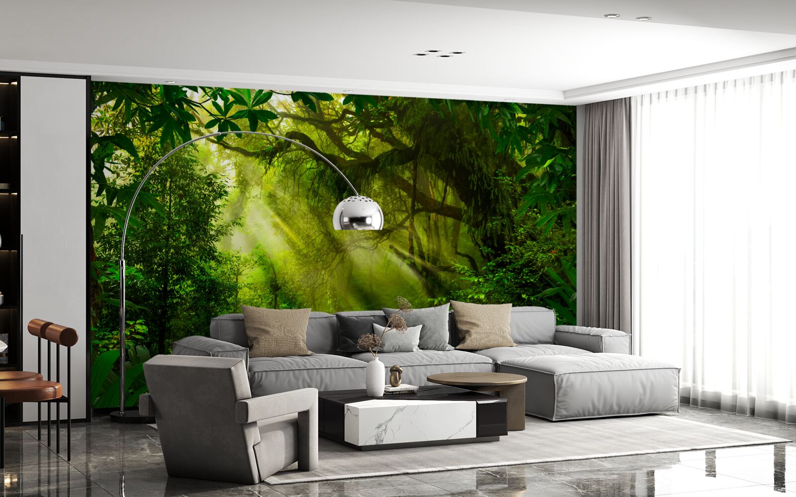 Fotobehang een brug diep in het bos