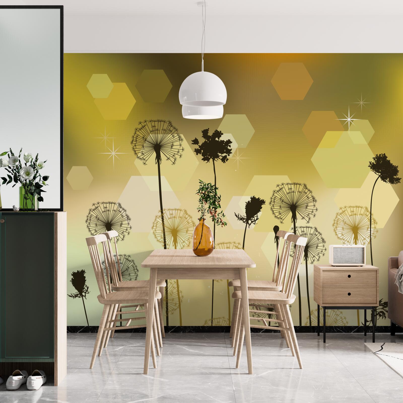 Fotobehang vreemde beschilderde planten