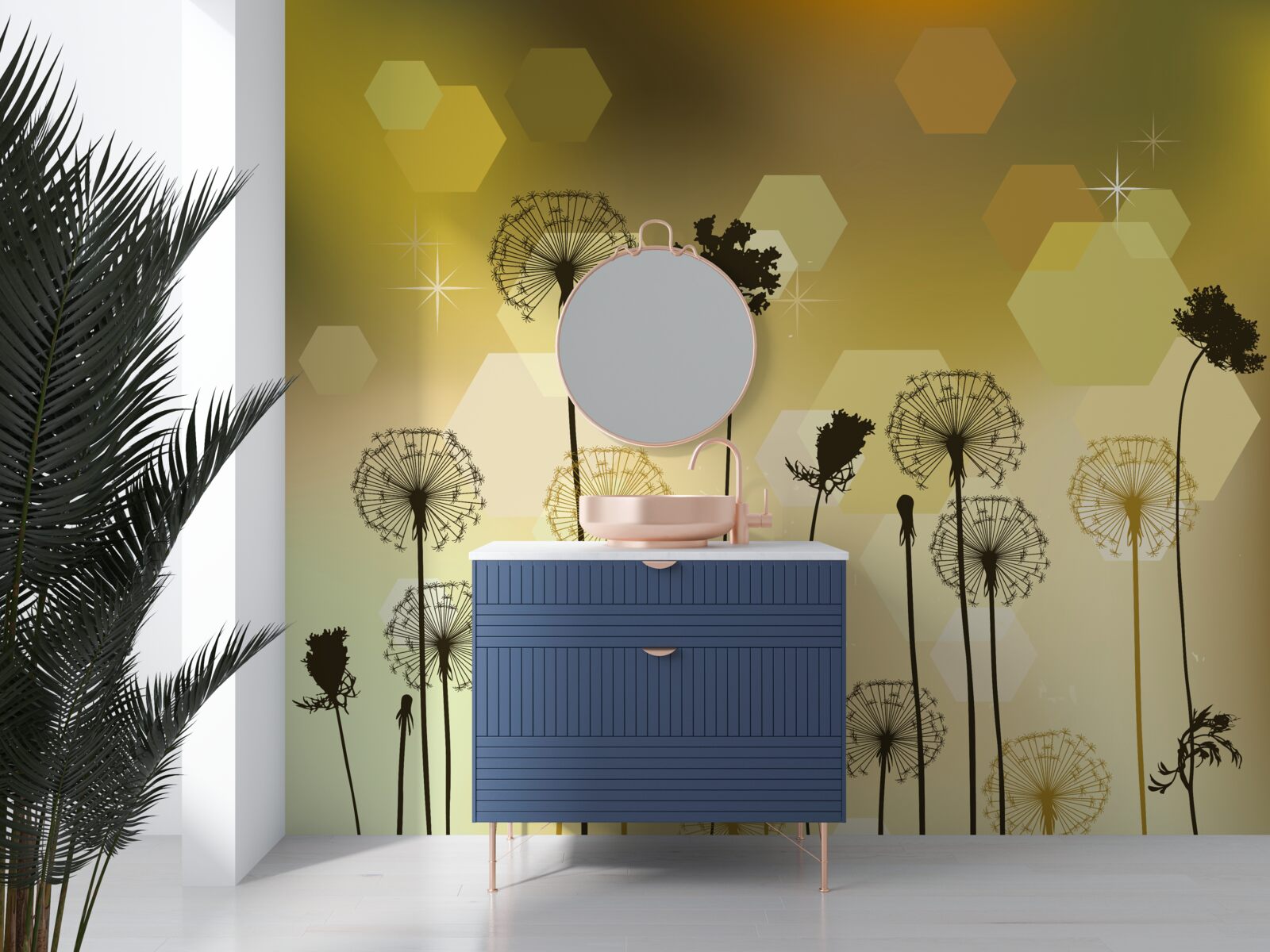 Fotobehang vreemde beschilderde planten