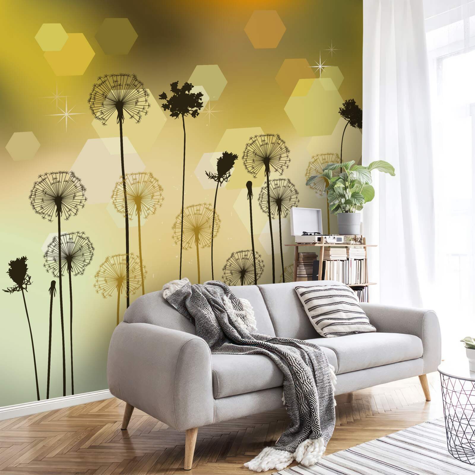 Fotobehang vreemde beschilderde planten