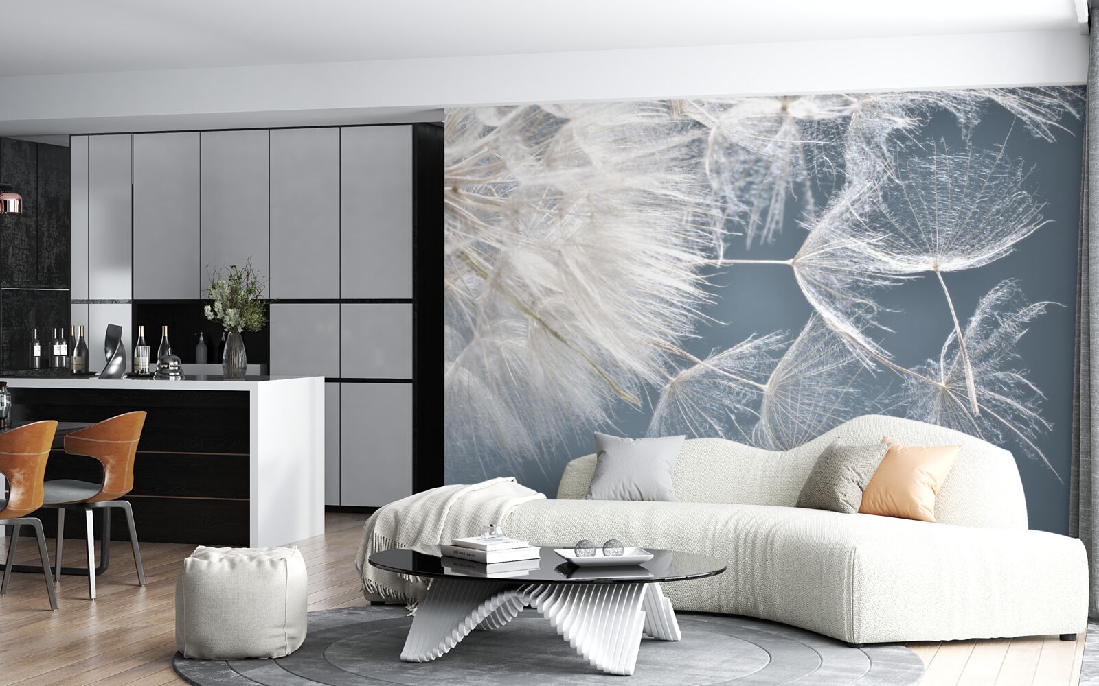 Fotobehang macrofotografie van paardenbloemen