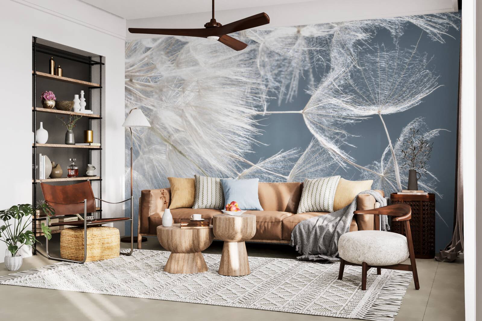 Fotobehang macrofotografie van paardenbloemen