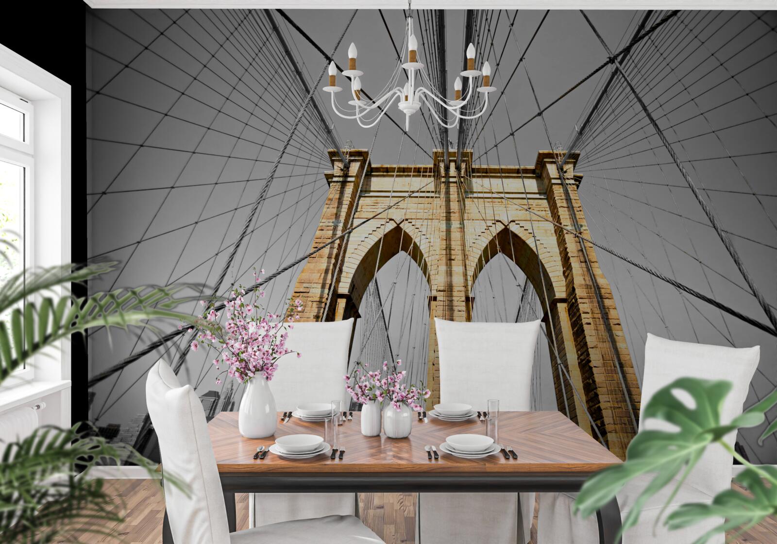 Fotobehang fascinerend uitzicht op de brug