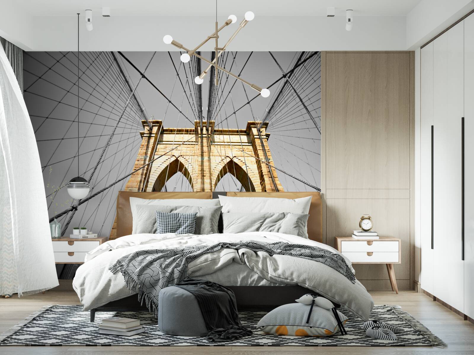 Fotobehang fascinerend uitzicht op de brug