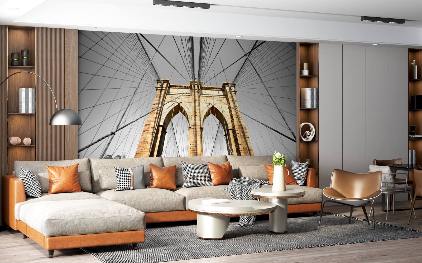 Fotobehang fascinerend uitzicht op de brug