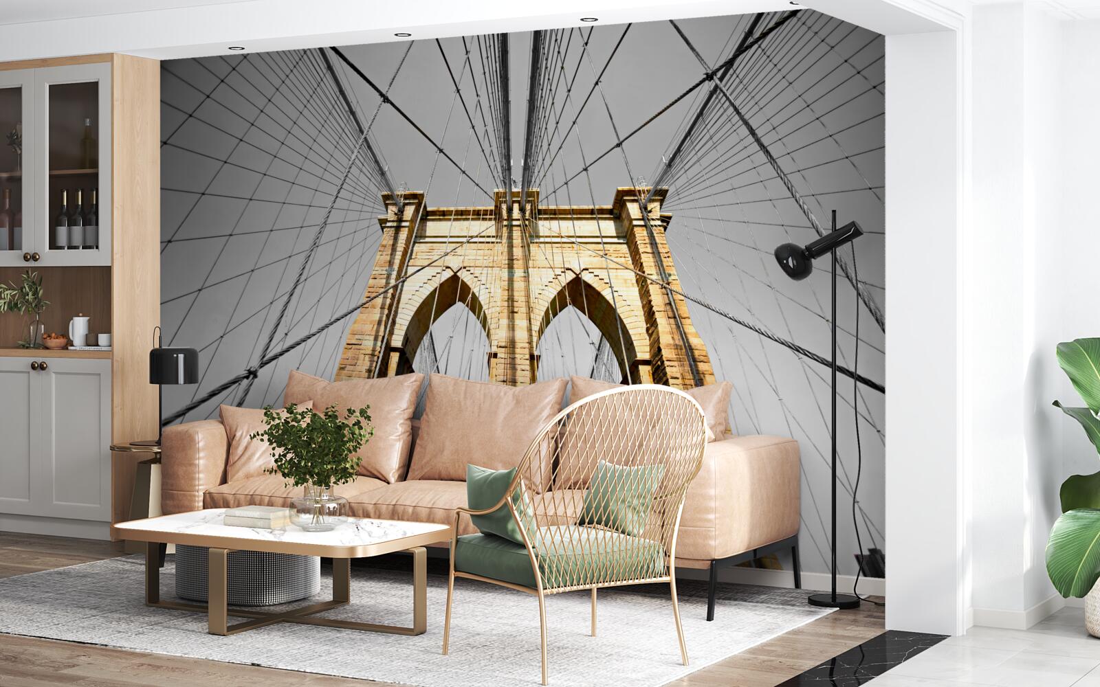 Fotobehang fascinerend uitzicht op de brug