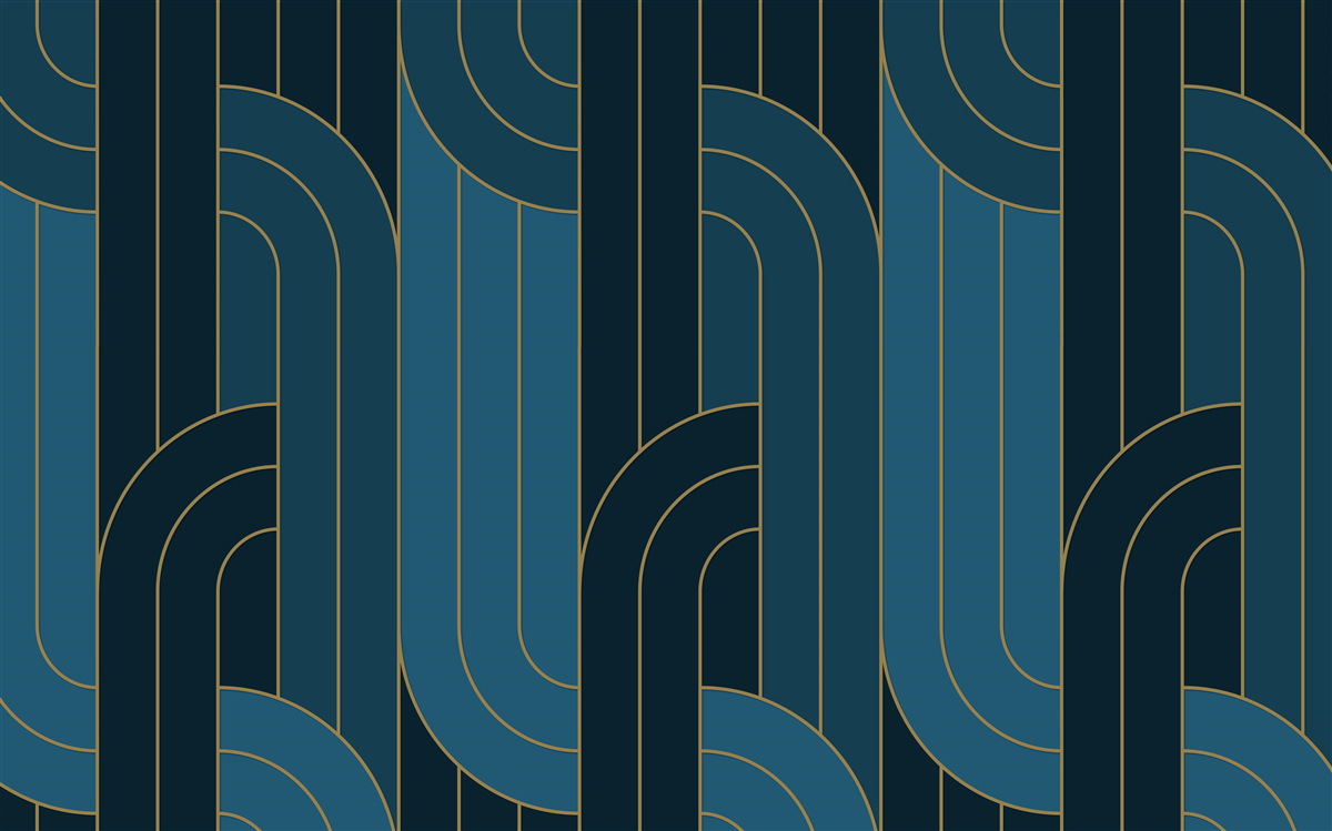 Fotobehang Diepblauwe lijnen die onderling verbonden zijn