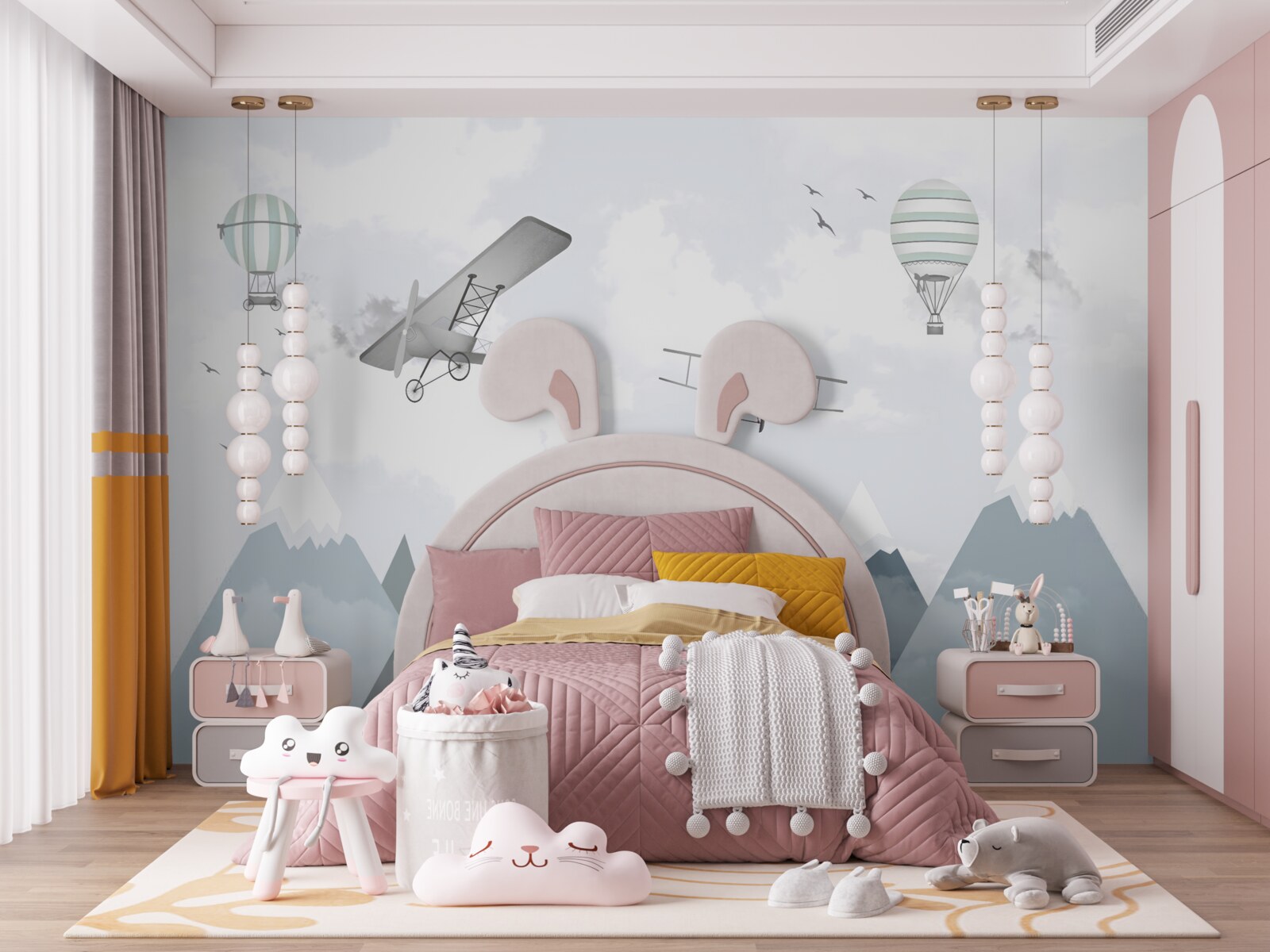 Fotobehang vliegtuigen en helikopters vliegen over bergtoppen