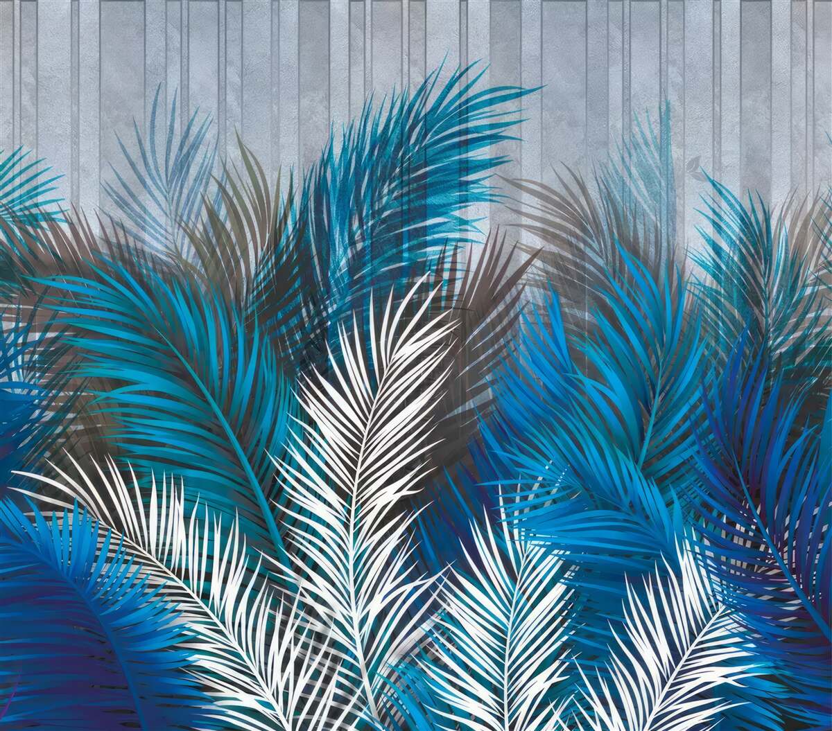 Fotobehang varenbladeren in verschillende kleuren