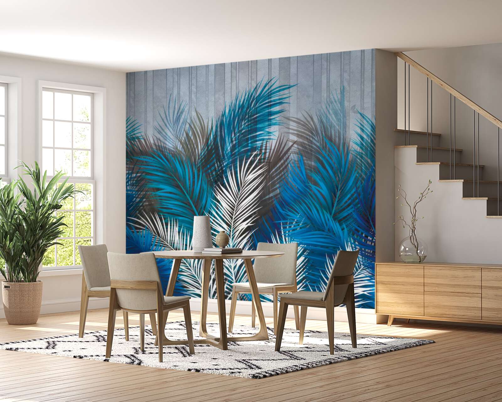 Fotobehang varenbladeren in verschillende kleuren