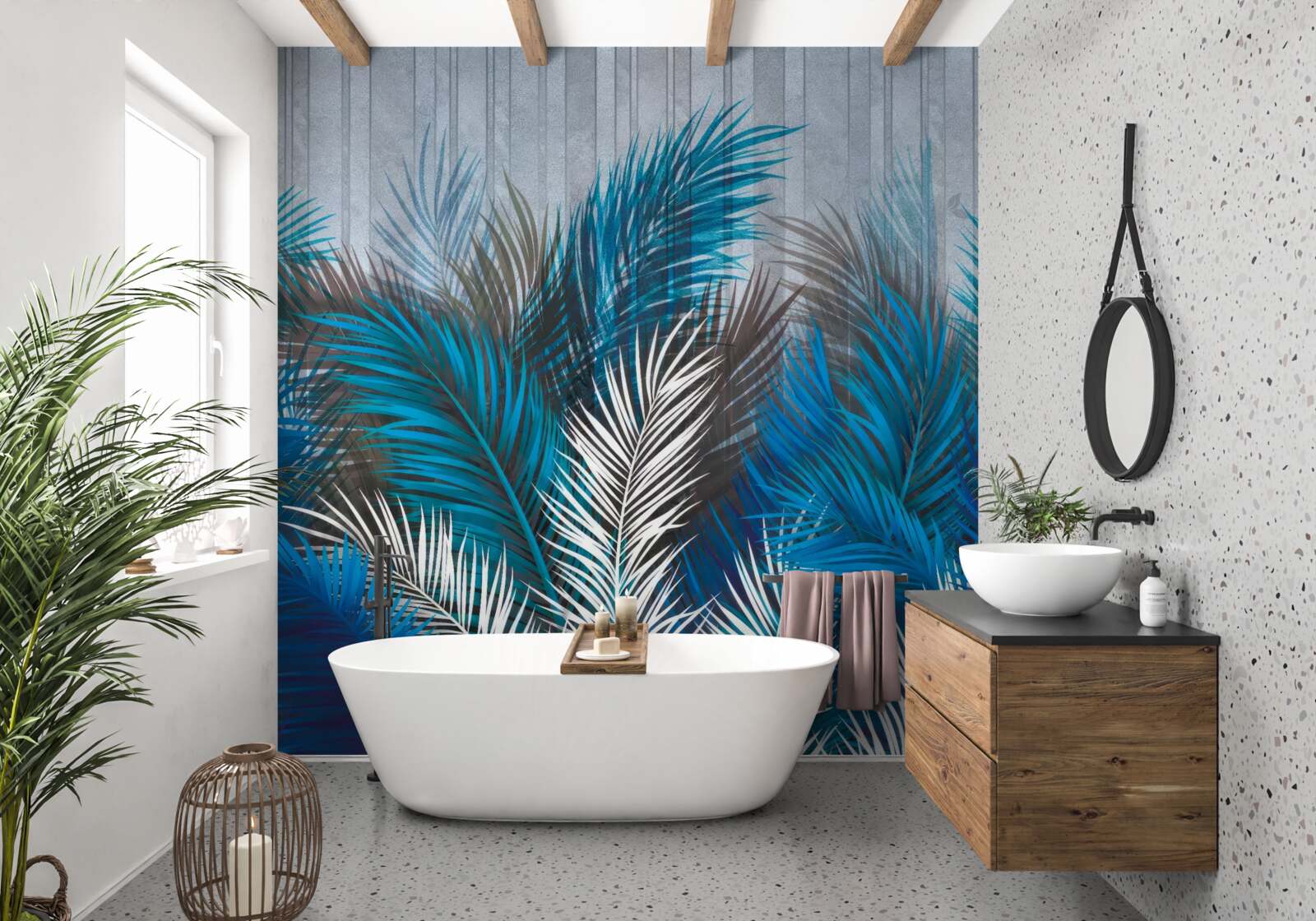 Fotobehang varenbladeren in verschillende kleuren