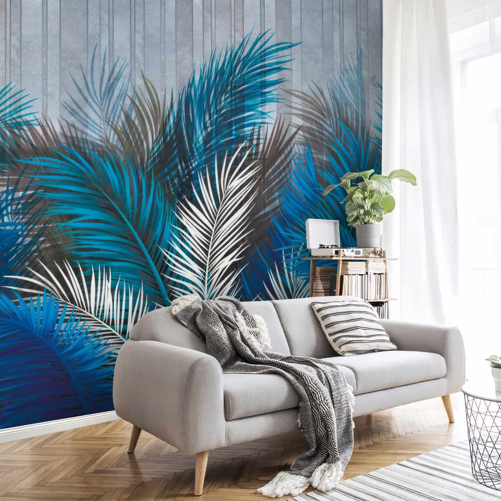 Fotobehang varenbladeren in verschillende kleuren