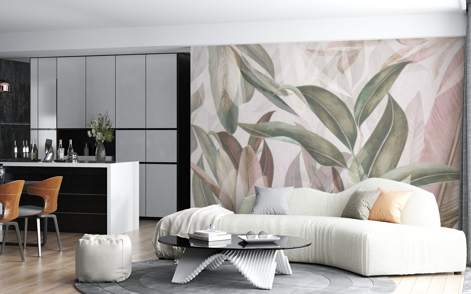 Fotobehang bladeren van verschillende vormen en soorten op de foto