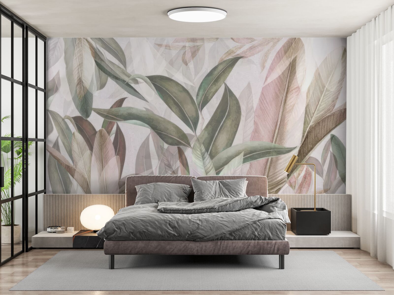 Fotobehang bladeren van verschillende vormen en soorten op de foto