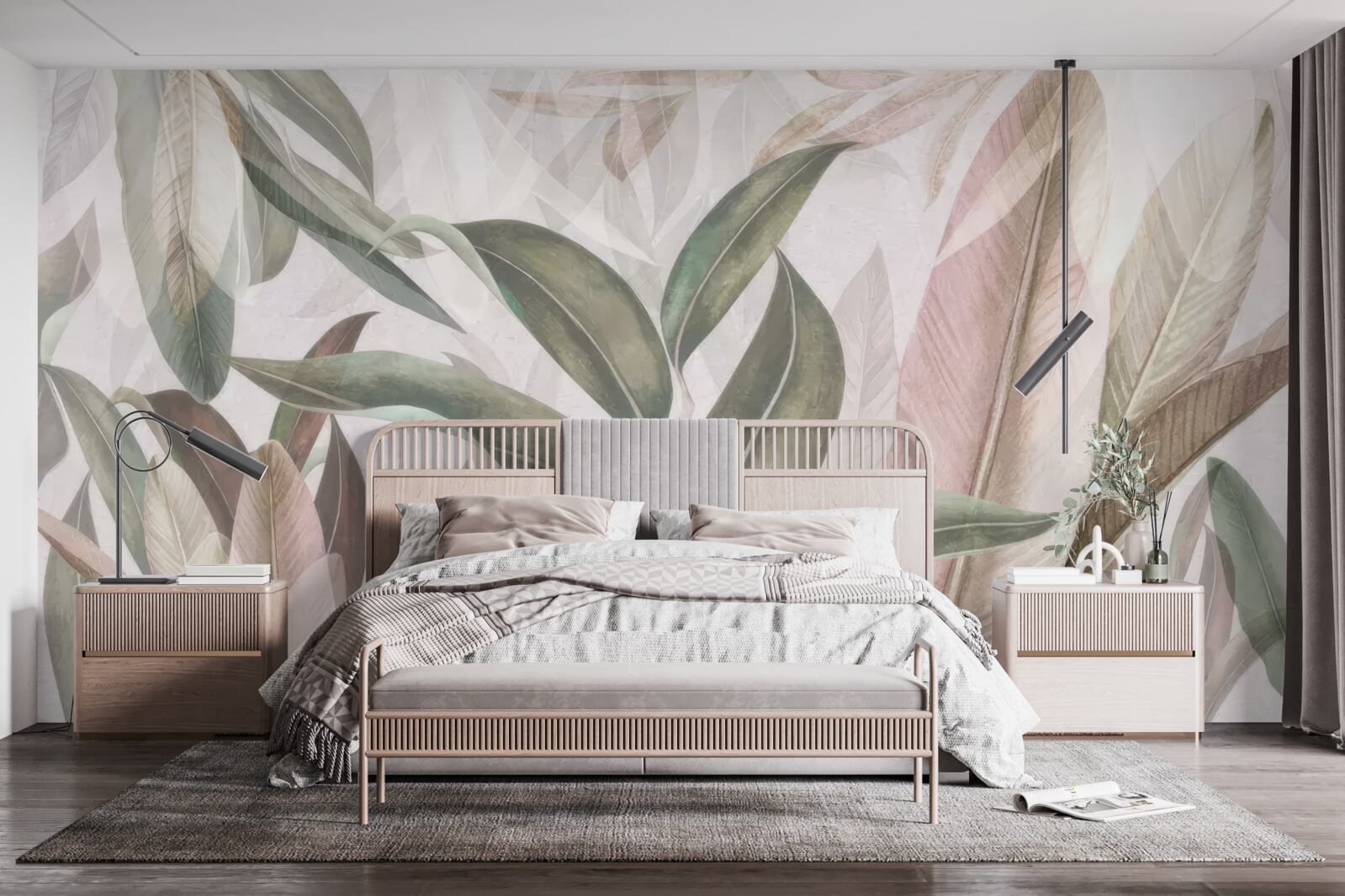 Fotobehang bladeren van verschillende vormen en soorten op de foto