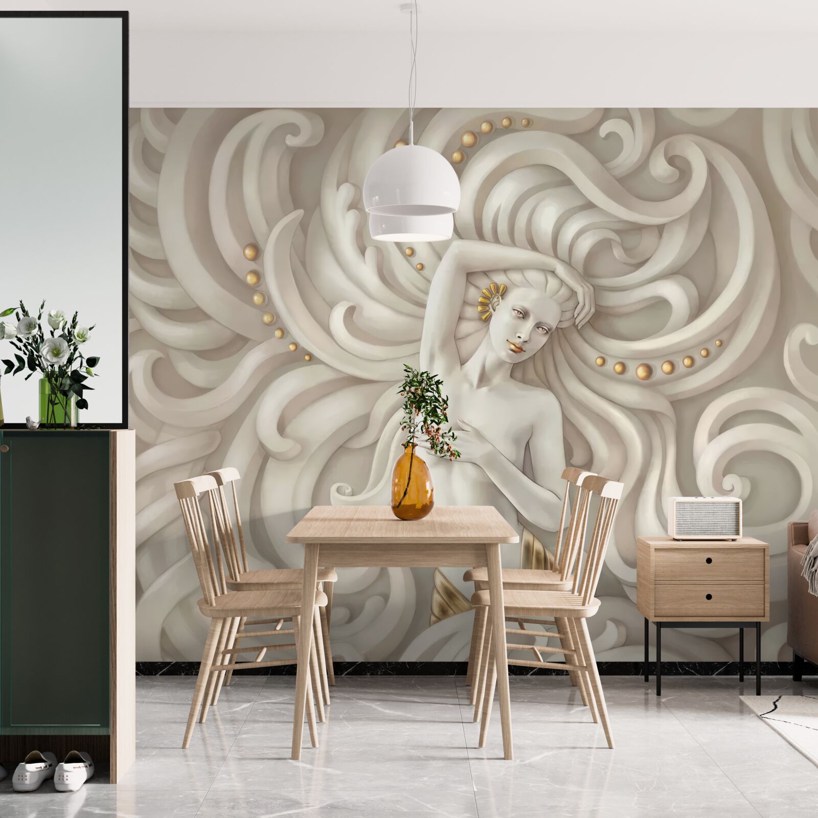 Fotobehang naakt meisje met bleke huid