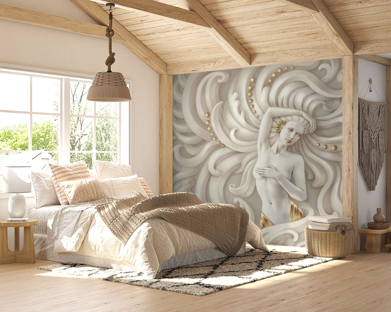 Fotobehang naakt meisje met bleke huid