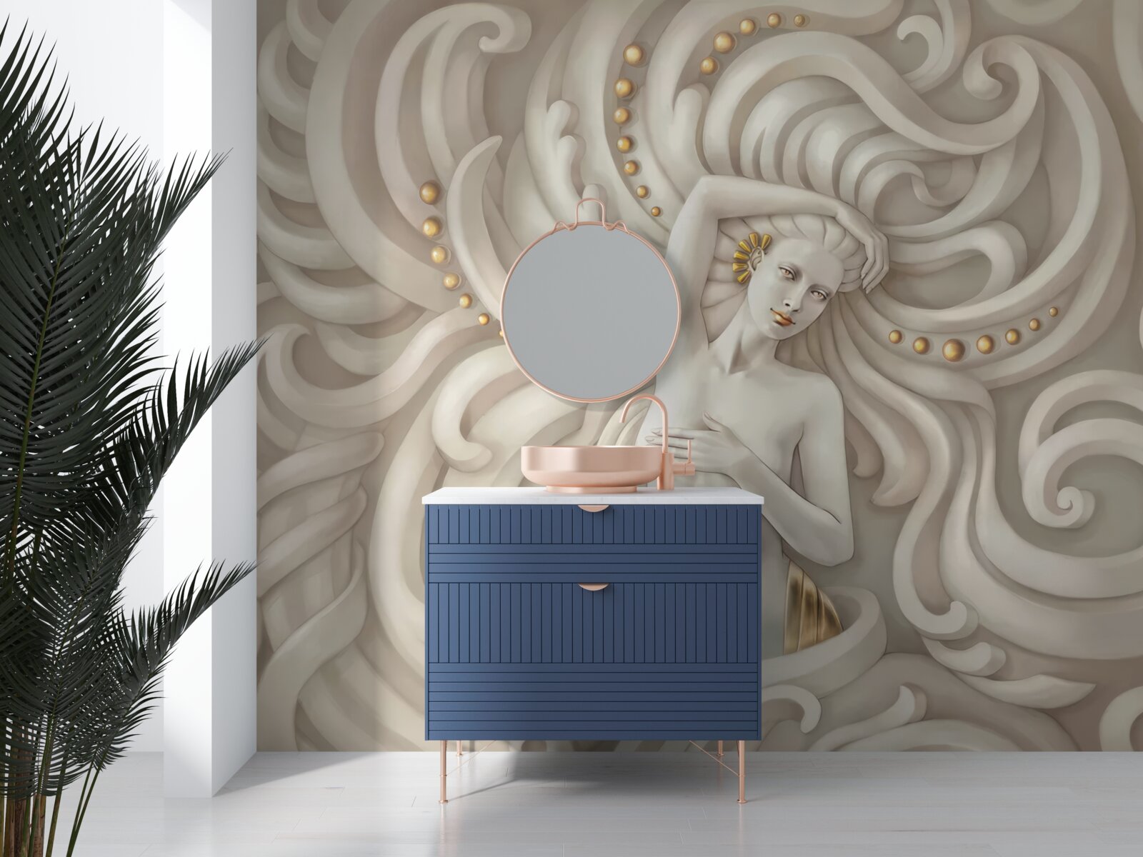 Fotobehang naakt meisje met bleke huid