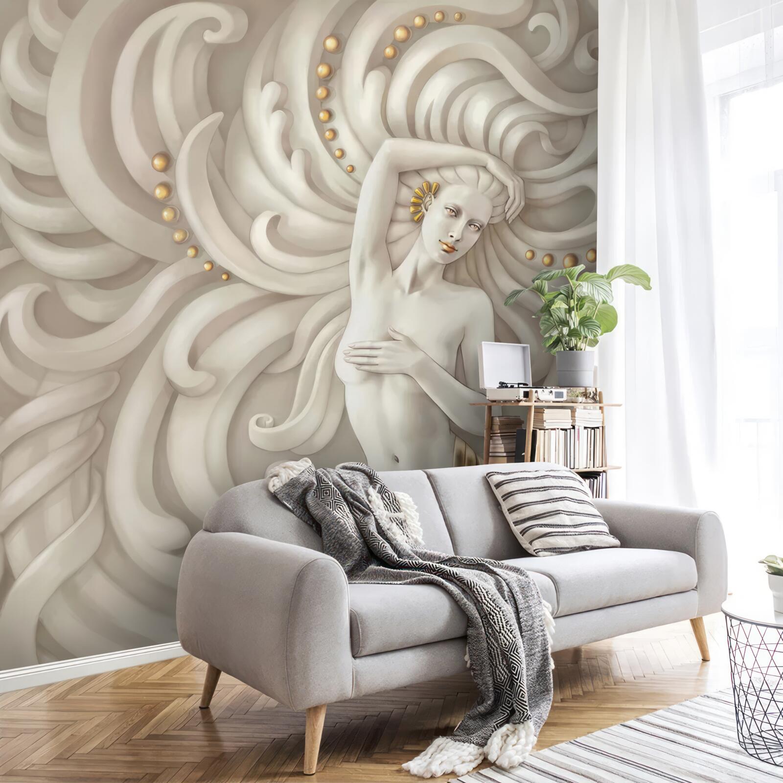 Fotobehang naakt meisje met bleke huid