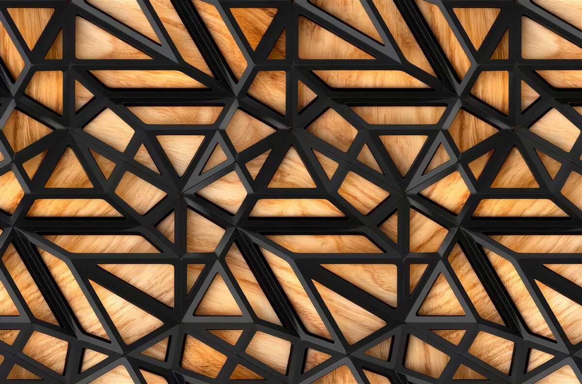 Fotobehang donkere lijnen op een bruine achtergrond