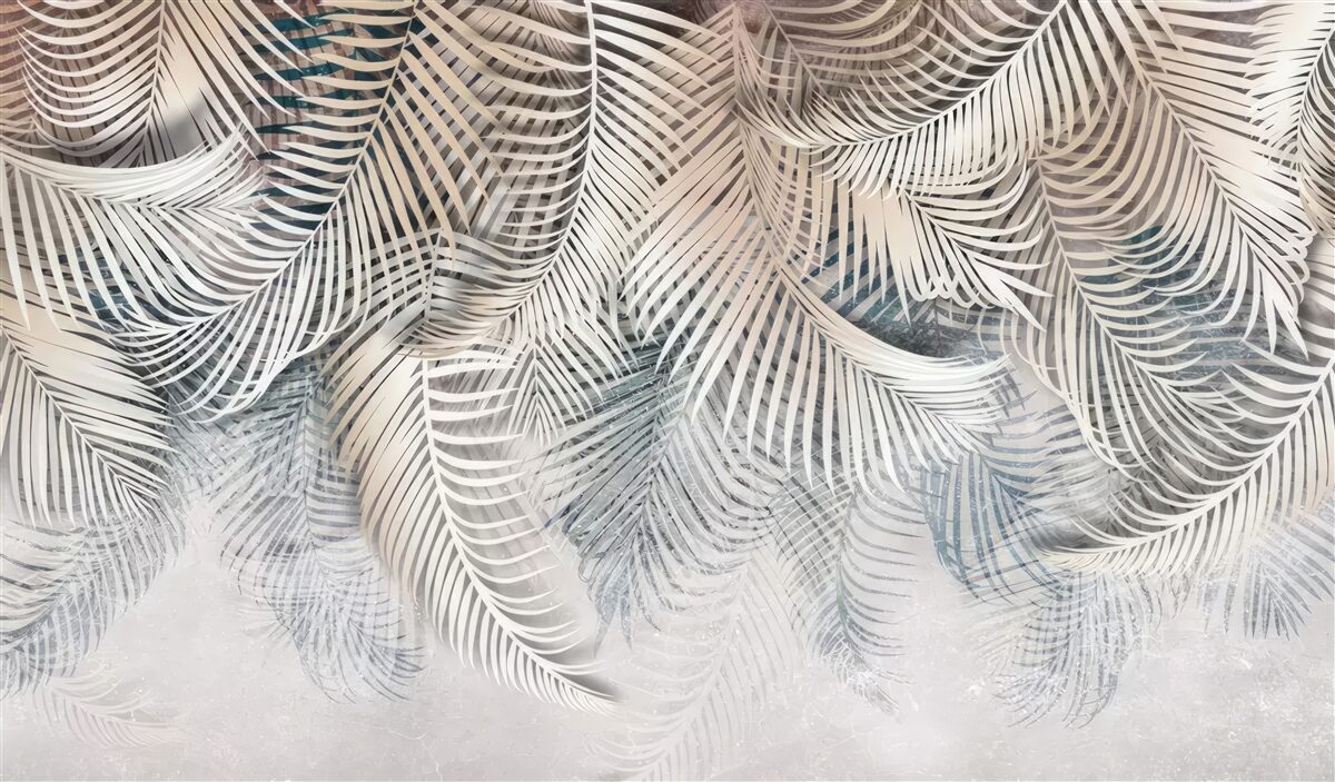 Fotobehang varenbladeren zijn licht en bruin