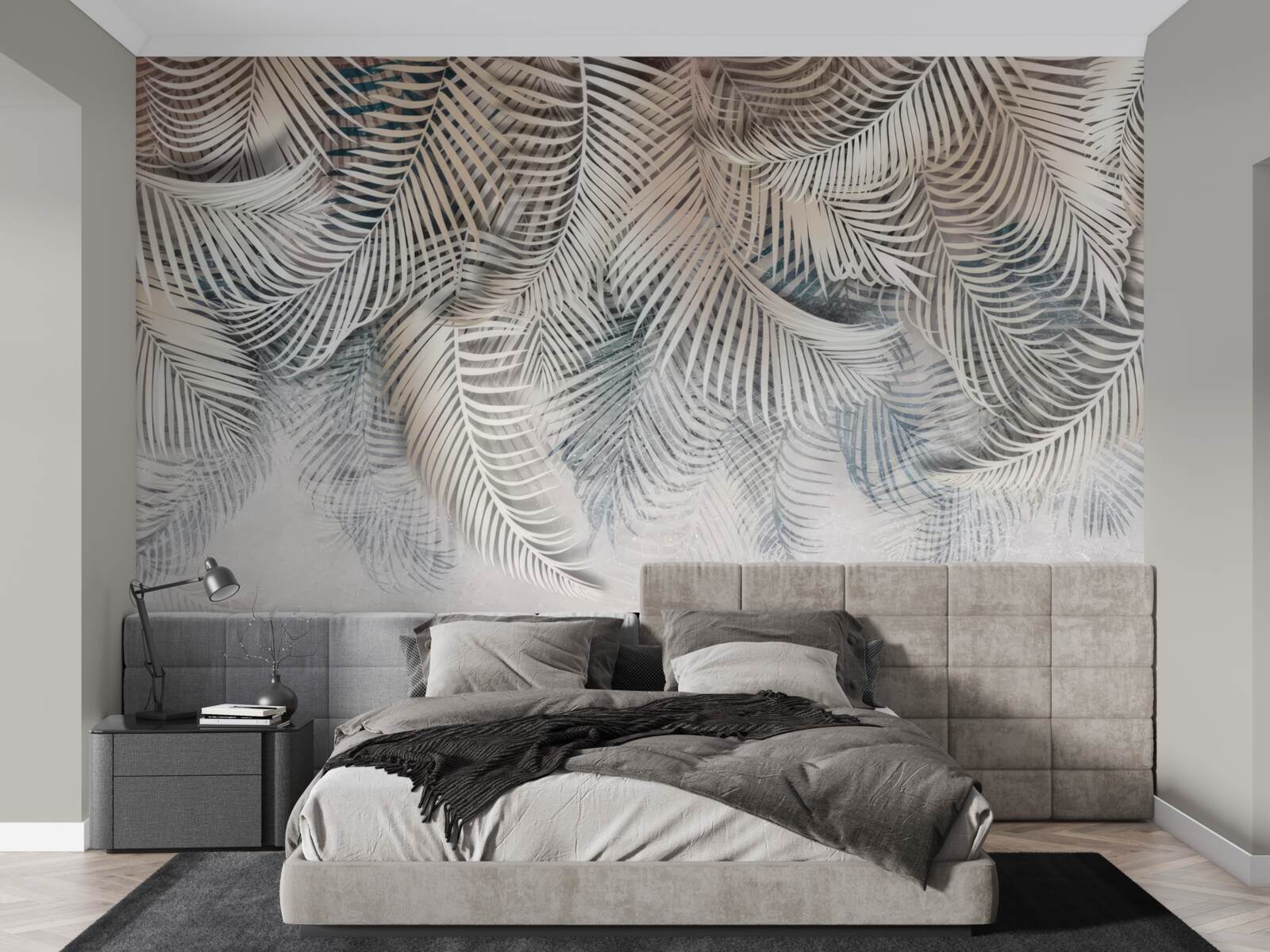 Fotobehang varenbladeren zijn licht en bruin