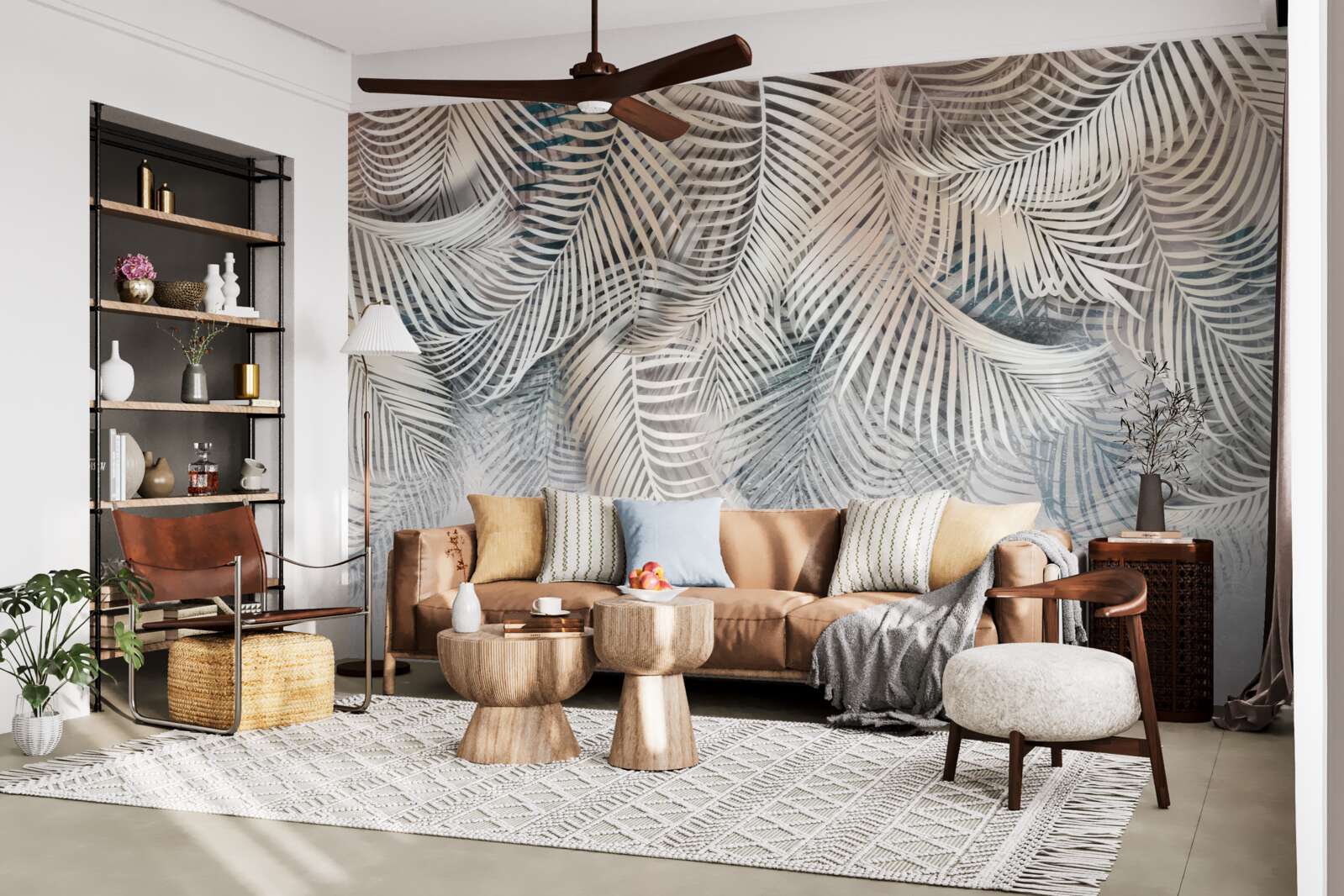 Fotobehang varenbladeren zijn licht en bruin