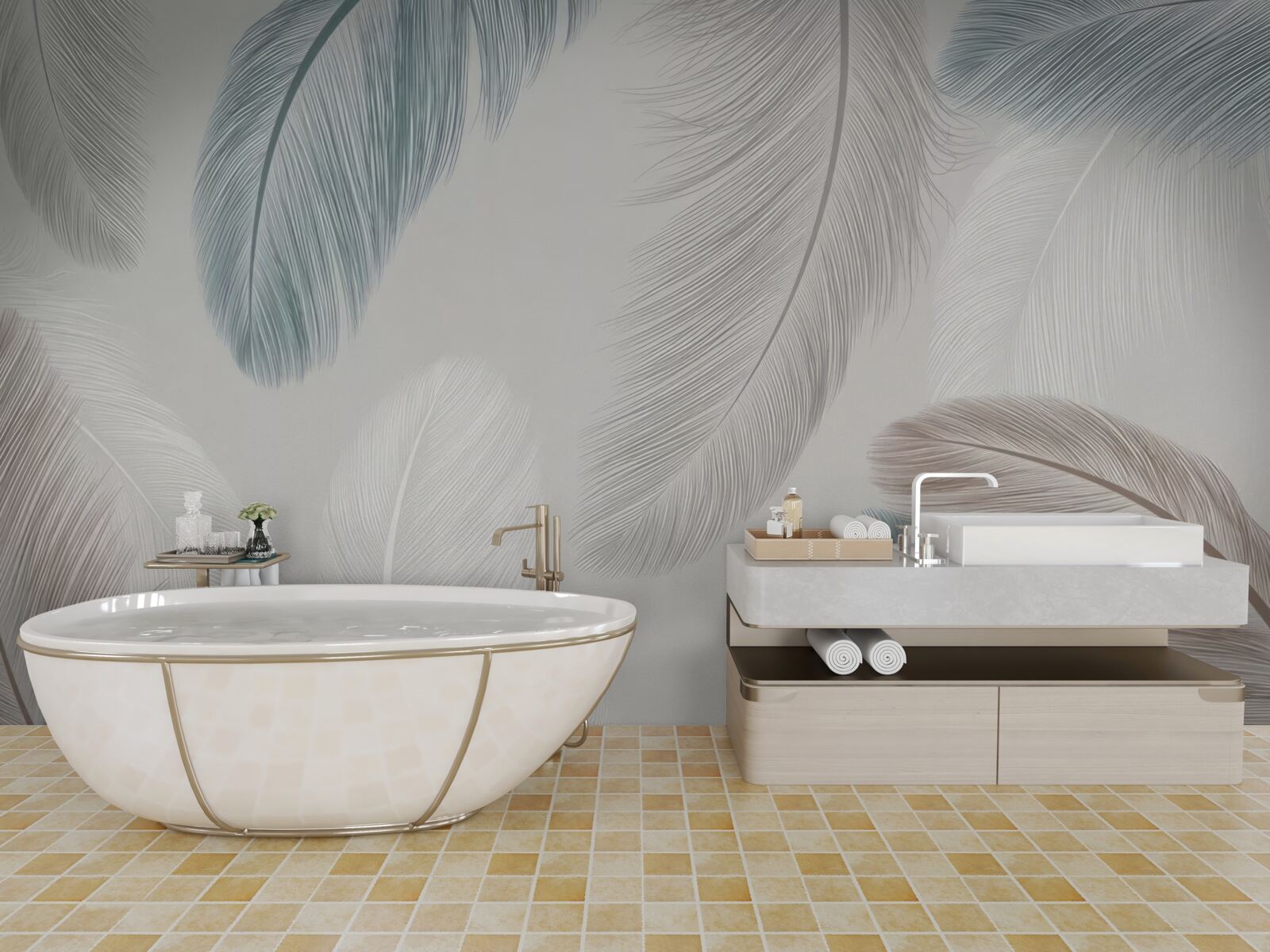 Fotobehang verschillende lichtgewicht pennen